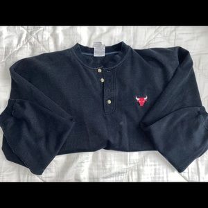 Vintage Chicago Bulls Pullover Crewneck with Buttons. Size Large